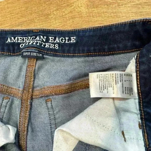 American Eagle AE Stretch Jean Jegging crop frayed end distressed 6R Style#:9782 - Picture 7 of 9